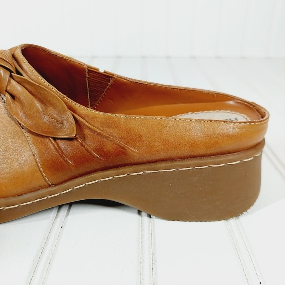 Hush Puppies Knuckle Camel Leather Mules C913 - Picture 10 of 13